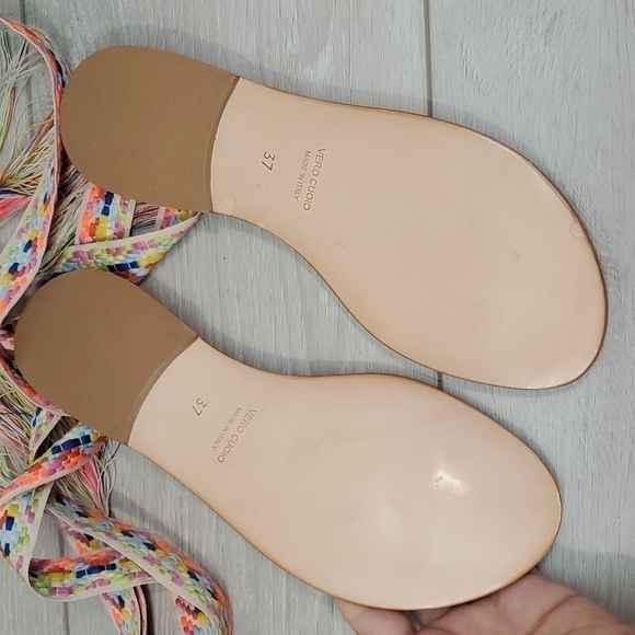 Nupie Womens Lace Up Gladiator Boho Flats Sandals shoes sz 37 US 6.5 - Picture 6 of 7